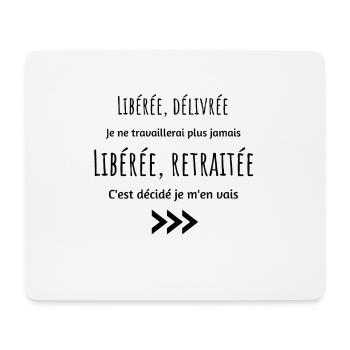 Libéré Délivré Humour Cadeau Retraite - Tapis de souris (format paysage) - blanc - Devant