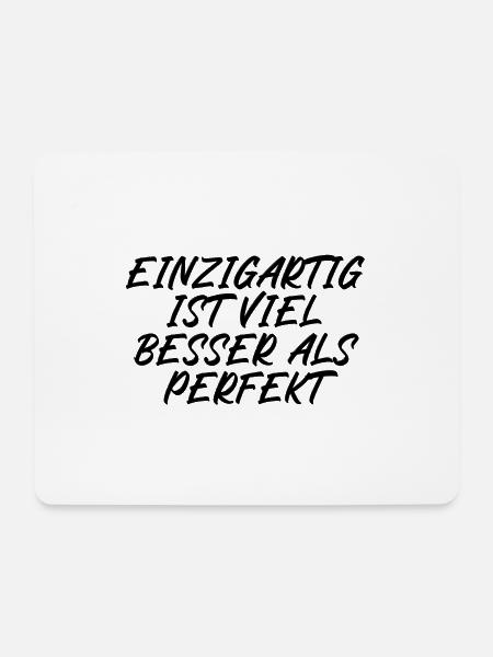 Einzigartig ist viel besser als perfekt - Mousepad (Querformat) - Weiß