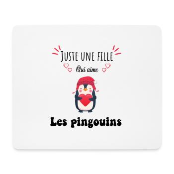 Juste une fille qui aime les pingouins - Tapis de souris (format paysage) - blanc - Devant