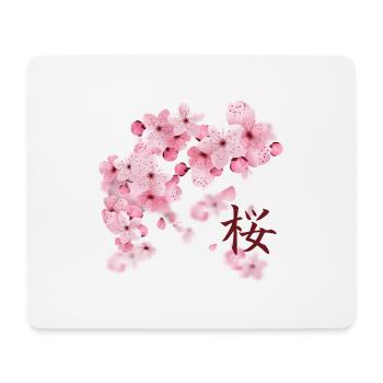 Japanese Cherry Blossoms - Sakura - Mouse Pad (horizontal) - white - Front