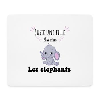 Juste une fille qui aime les éléphants - Tapis de souris (format paysage) - blanc - Devant