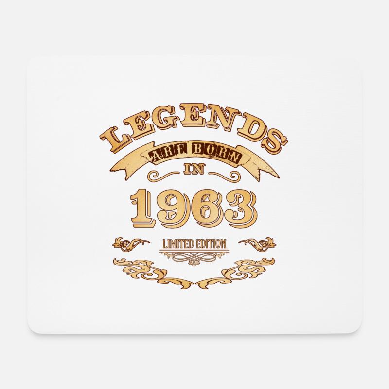 Legends are born in 1963 - Mouse Pad (horizontal) - white