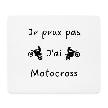 Je peux pas j'ai motocross. - Tapis de souris (format paysage) - blanc - Devant