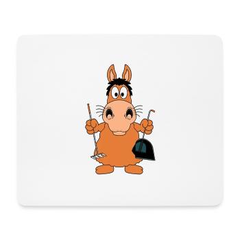 PFERD - PFERDESTALL AUSMISTEN - ABÄPPELN - Mousepad (Querformat) - Weiß - Vorne