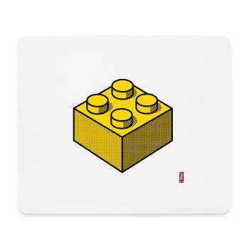 Baustein Gelb - Mousepad (Querformat) - Weiß - Vorne
