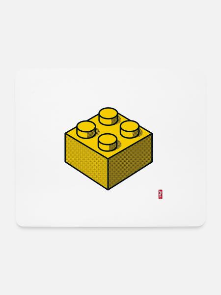 Baustein Gelb - Mousepad (Querformat) - Weiß