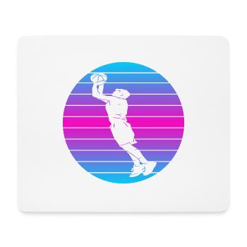 Basketball Basketball Retro Basketball Amateurs de Basketball - Tapis de souris (format paysage) - blanc - Devant