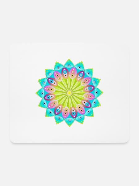 Buntes Mandala - Mousepad (Querformat) - Weiß