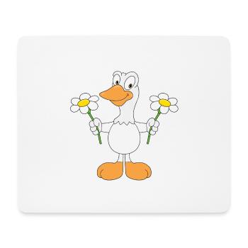 GANS - GÄNSEBLÜMCHEN - LIEBE - LOVE - BLUMEN - Mousepad (Querformat) - Weiß - Vorne