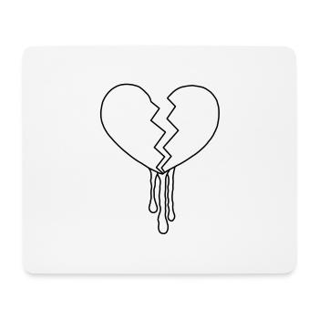 Br ok en heart black - Mousepad (Querformat) - Weiß - Vorne