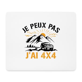 Je peux pas j'ai 4X4 - Tapis de souris (format paysage) - blanc - Devant