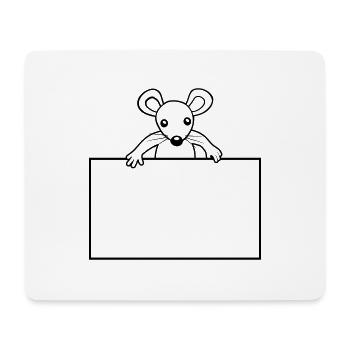 Shield with mouse - Mouse Pad (horizontal) - white - Front