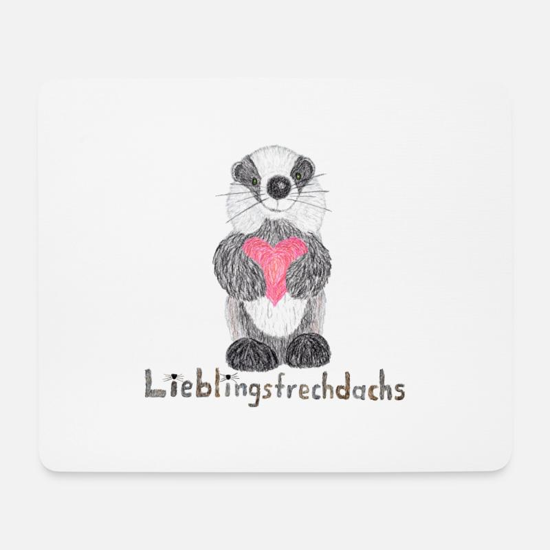 Lieblingsfrechdachs mit Herz - Mousepad (Querformat) - Weiß