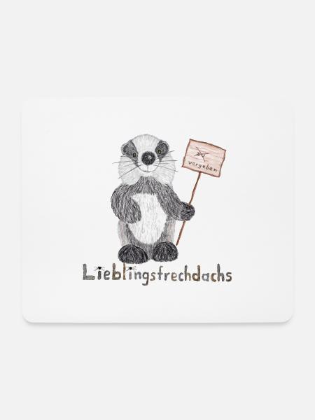 Lieblingsfrechdachs mit Schild "vergeben" - Mousepad (Querformat) - Weiß