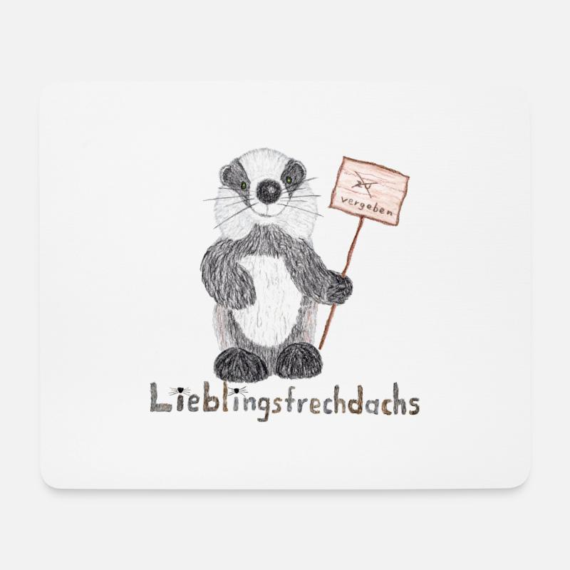 Lieblingsfrechdachs mit Schild "vergeben" - Mousepad (Querformat) - Weiß