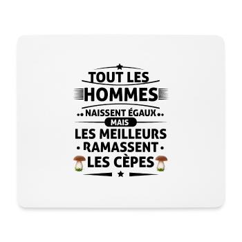 Les Meilleures ramassent les cèpes - Tapis de souris (format paysage) - blanc - Devant