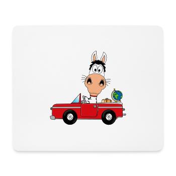 PFERD - AUTO - REISE - TIER - FUN - Mousepad (Querformat) - Weiß - Vorne