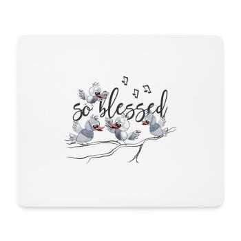 Le design chrétien si béni, avec des oiseaux qui chantent - Tapis de souris (format paysage) - blanc - Devant