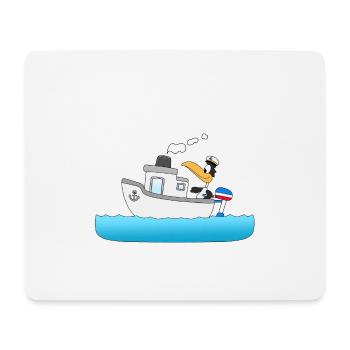 PINGUIN - KAPITÄN - BOOT - SCHIFF - SEEMANN - Mousepad (Querformat) - Weiß - Vorne