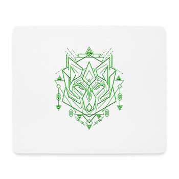 Géométrie du loup - Tapis de souris (format paysage) - blanc - Devant