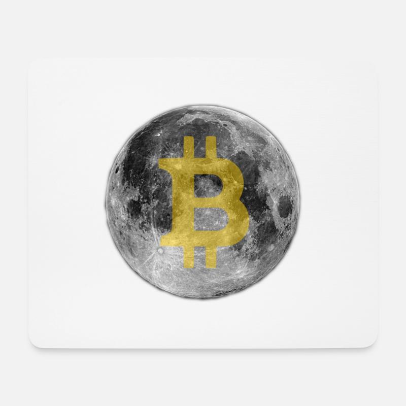 Bitcoin Moon - Mousepad (Querformat) - Weiß