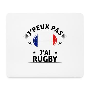 J'peux pas j'ai rugby - Tapis de souris (format paysage) - blanc - Devant