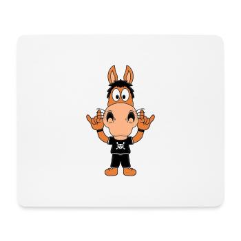 PFERD - MUSIK - ROCK - HEAVY METAL - TIERISCH - Mousepad (Querformat) - Weiß - Vorne