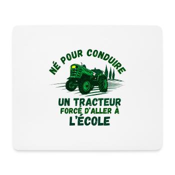 Né pour conduire un tracteur forcé d'aller à l'éco - Tapis de souris (format paysage) - blanc - Devant