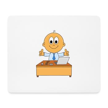 BABY - ARBEIT - SCHREIBTISCH - BOSS - CHEF - KIND - Mousepad (Querformat) - Weiß - Vorne