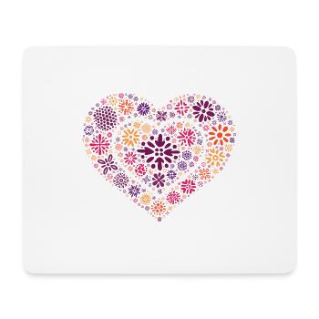 Red Heart – Love on Black | Minimalist - Mouse Pad (horizontal) - white - Front