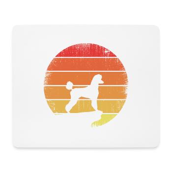 Pudel Retro Hunderasse Vintage Geschenk 005-015 - Mousepad (Querformat) - Weiß - Vorne