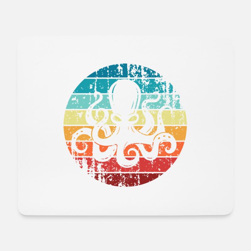 Oktopus Oktopuss Tintenfisch Tintenfisch - Mousepad (Querformat) - Weiß