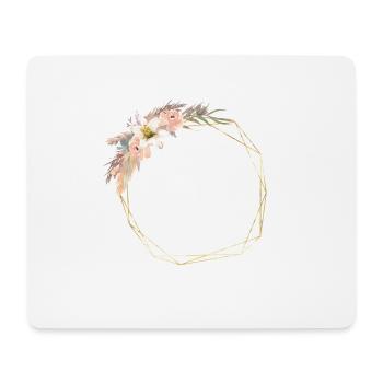 Fleurs Couronne Géométrique Moderne personnalisable - Tapis de souris (format paysage) - blanc - Devant