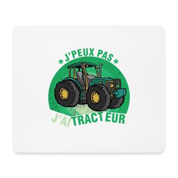 je peux pas j'ai tracteur humour agriculteur ferme - Tapis de souris (format paysage) - blanc - Devant