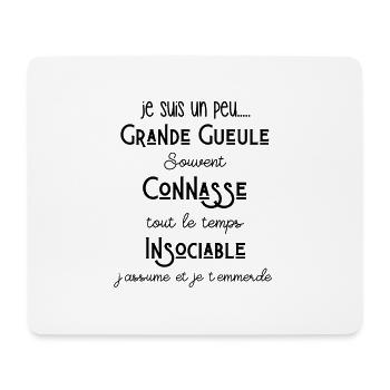 je suis un peu grande gueule citation humour - Tapis de souris (format paysage) - blanc - Devant