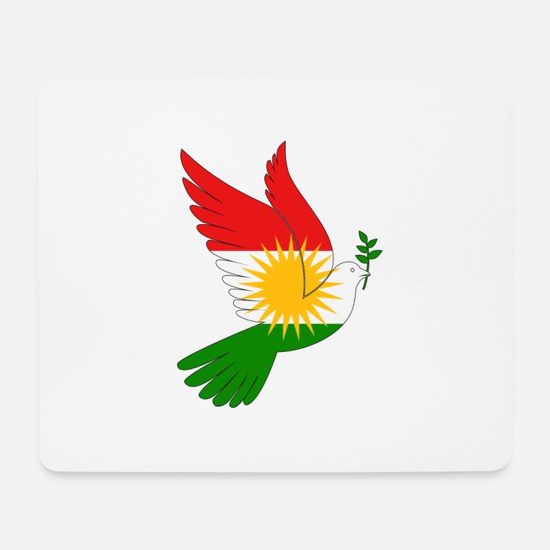 Taube Kurdistan Peace - Mousepad (Querformat) - Weiß