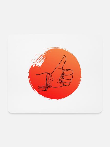 Daumen hoch - Mousepad (Querformat) - Weiß