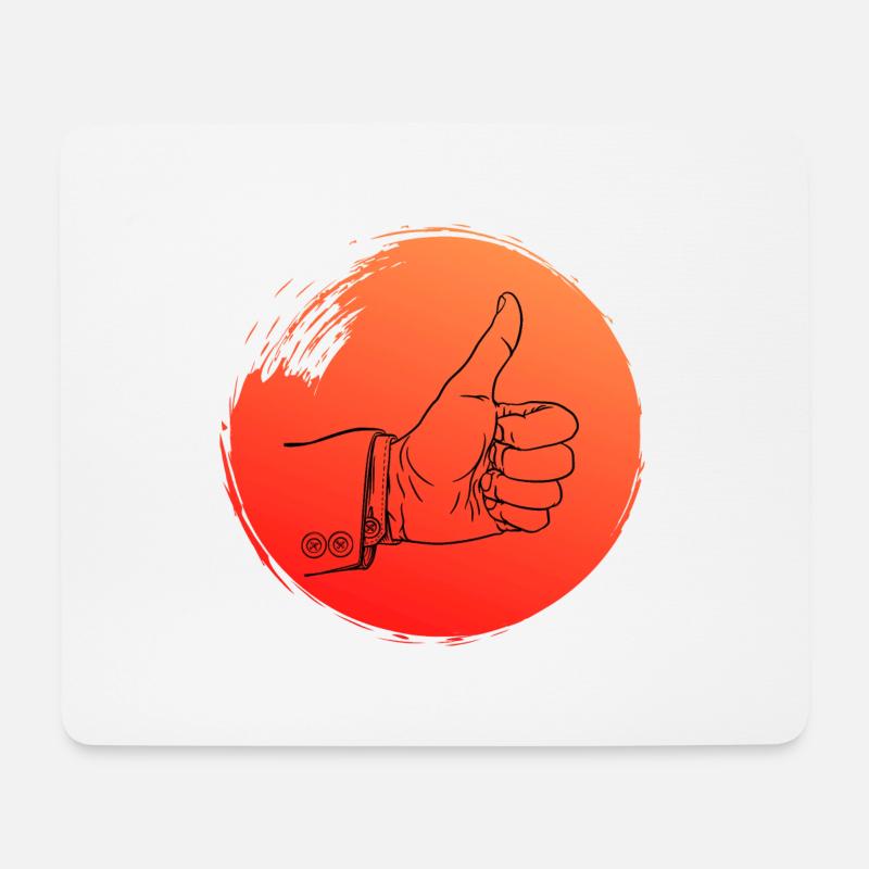 Daumen hoch - Mousepad (Querformat) - Weiß