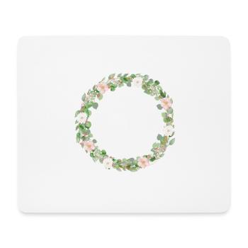 Kranz Blumen personalisierbar - Mousepad (Querformat) - Weiß - Vorne