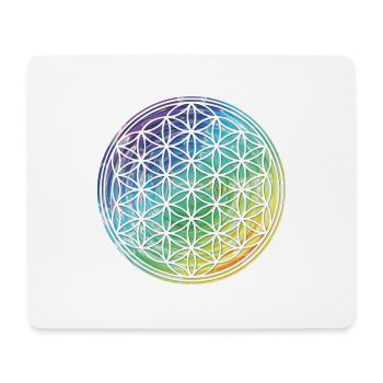 Fleur de Vie Rainbow Idée Cadeau 005-034 - Tapis de souris (format paysage) - blanc - Devant