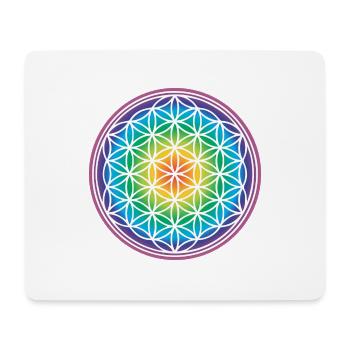 Idée cadeau arc-en-ciel Fleur de vie 005-038 - Tapis de souris (format paysage) - blanc - Devant