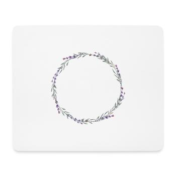 Lavendel Blumenkranz personalisierbar - Mousepad (Querformat) - Weiß - Vorne