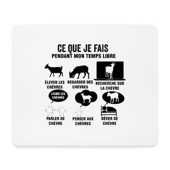 chèvres mon temps libre Humour fermier - Tapis de souris (format paysage) - blanc - Devant