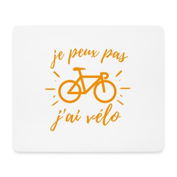 Je peux pas j ai vélo orange vintage - Tapis de souris (format paysage) - blanc - Devant