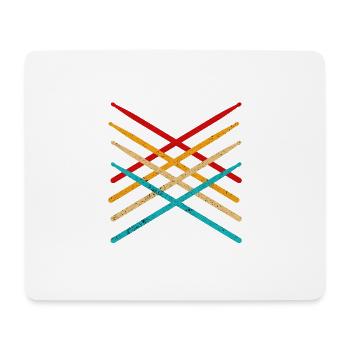 Retro Drum Sticks Musique Batterie fuuny cadeau Batteur - Tapis de souris (format paysage) - blanc - Devant