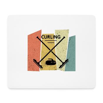cadeau de curling vintage rétro pour le curling - Tapis de souris (format paysage) - blanc - Devant
