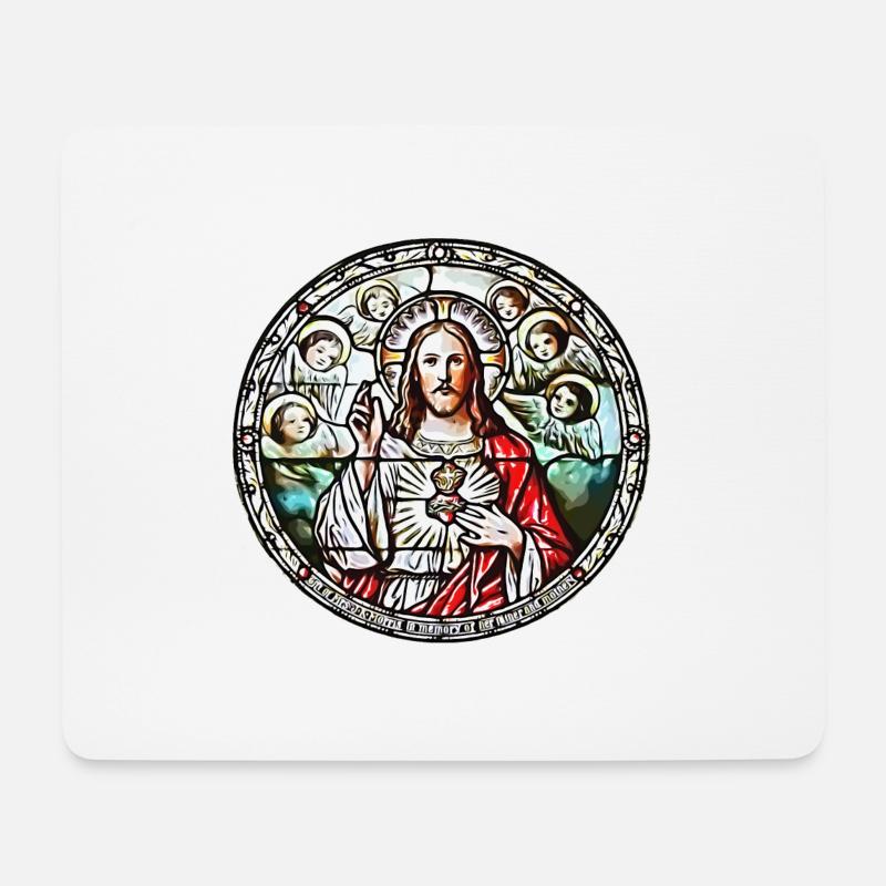 HEILIGSTES HERZ JESU - Mousepad (Querformat) - Weiß