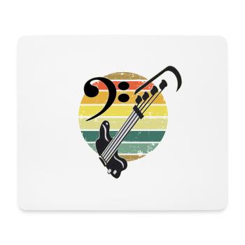 Vintage Bass Guitar for Bass Player - Mouse Pad (horizontal) - white - Front