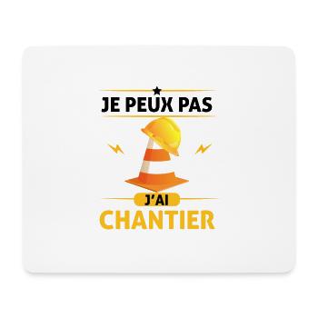 J'peux pas j'ai chantier cadeau casque de chantier - Tapis de souris (format paysage) - blanc - Devant