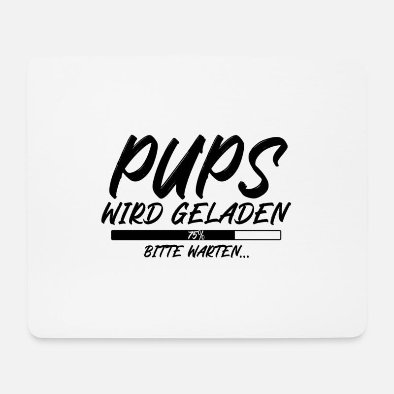 Pups wird geladen bitte warten - Mousepad (Querformat) - Weiß